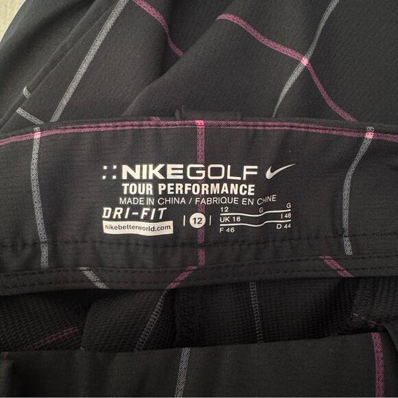 Nike Golf Tour Performance Plaid Gold Pants, size 12 - Picture 4 of 5